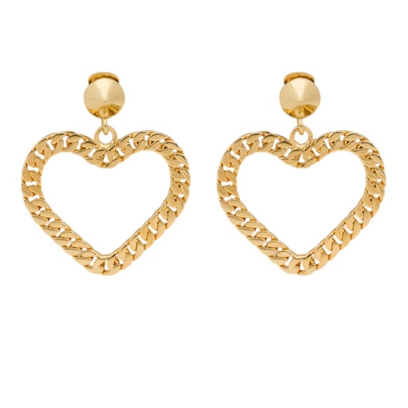 Moschino Chain Heart Earrings - Picture 1 of 7